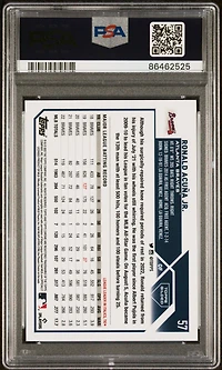 2023 Topps Gilded Collection 57 Ronald Acuna Jr. Lava Gold Etch PSA 10