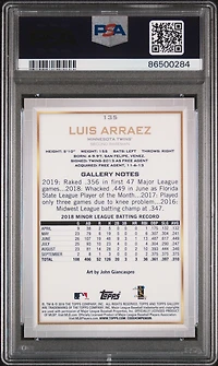 2019 Topps Gallery 135 Luis Arraez Artist Proof PSA 10