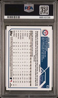 2023 Topps Chrome 93 Josh Jung Blue Refractor PSA 9
