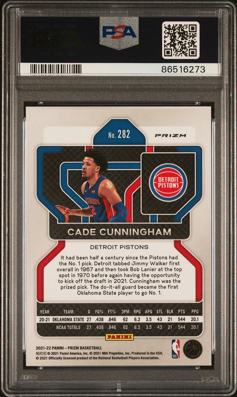 2021 Panini Prizm 282 Cade Cunningham Silver Prizm PSA