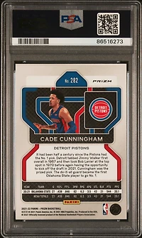 2021 Panini Prizm 282 Cade Cunningham Silver Prizm PSA