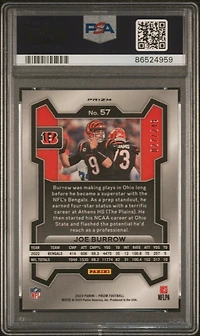 2023 Panini Prizm 57 Joe Burrow Orange Prizm PSA 10