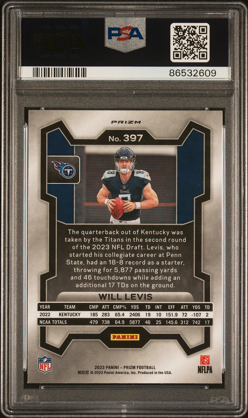 2023 Panini Prizm 397 Will Levis Lazer Prizm PSA