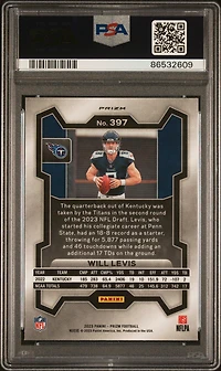 2023 Panini Prizm 397 Will Levis Lazer Prizm PSA