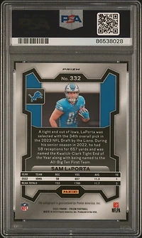 2023 Panini Prizm 332 Sam Laporta Autograph PSA