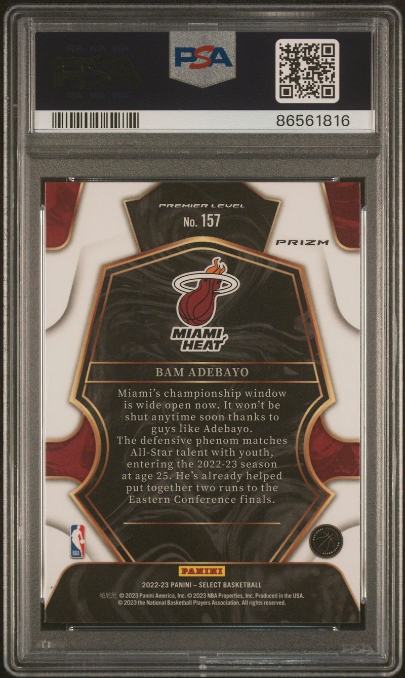 2022 Panini Select 157 Bam Adebayo Cosmic PSA 10
