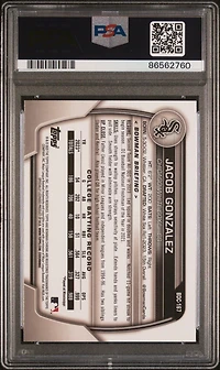 2023 Bowman Draft Bdc167 Jacob Gonzalez Chrome-sky Blue PSA 10