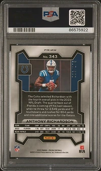 2023 Panini Prizm 343 Anthony Richardson Hyper Prizm PSA