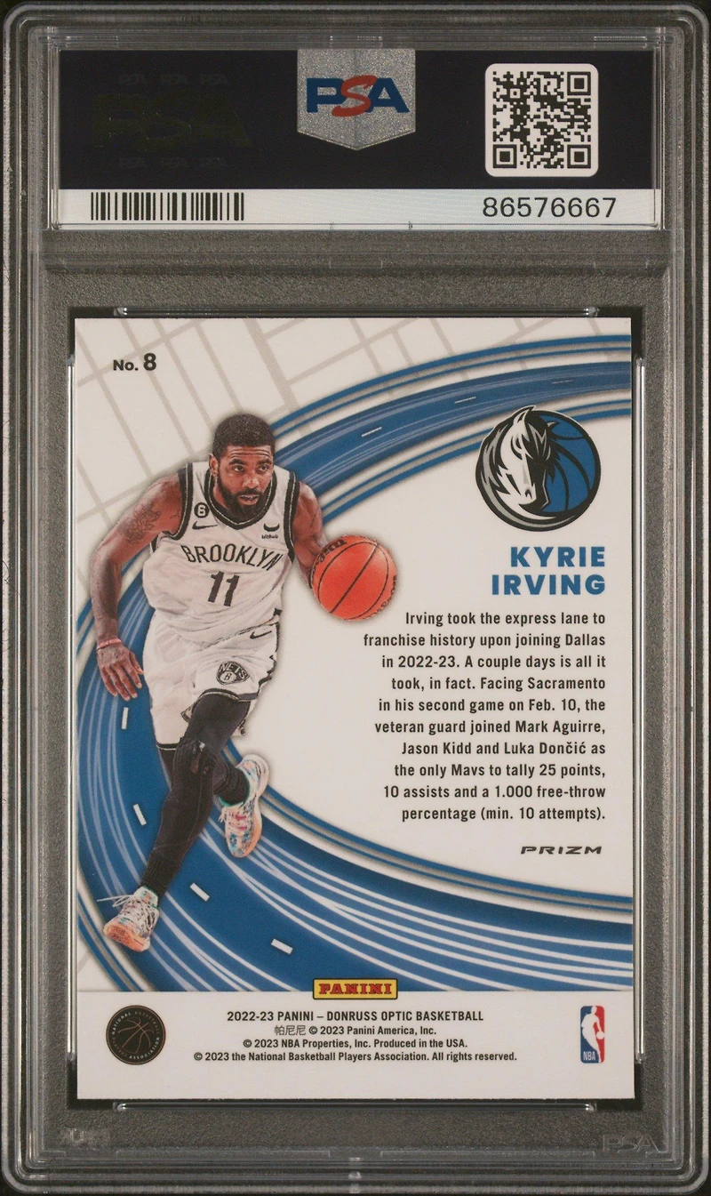 2022 Panini Donruss Optic Express Lane 8 Kyrie Irving Purple PSA 10