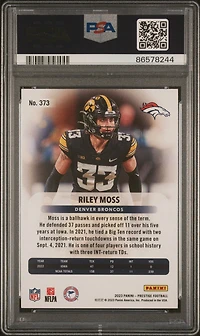 2023 Panini Prestige 373 Riley Moss Hyper Xtra Points PSA 10
