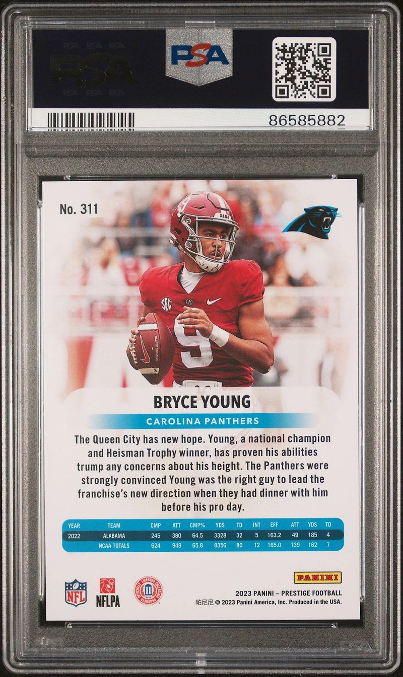 2023 Panini Prestige 311 Bryce Young PSA 10