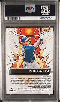 2022 Panini Donruss Bomb Squad Bs7 Pete Alonso Pink Fireworks PSA 10