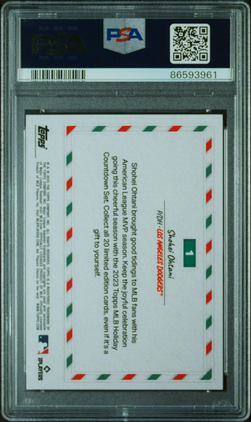 2023 Topps Holiday Countdown 1 Shohei Ohtani PSA 10