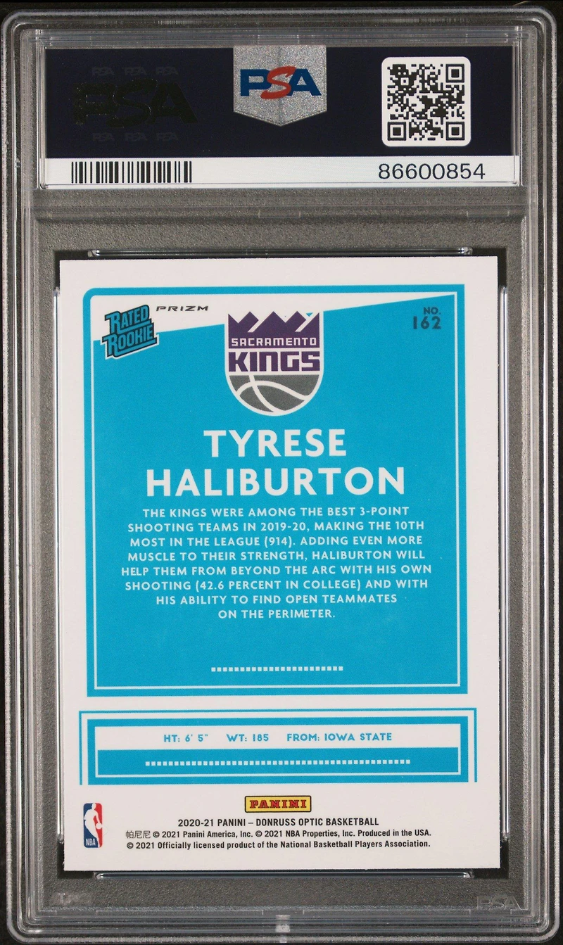 2020 Panini Donruss Optic 162 Tyrese Haliburton Holo PSA 10