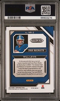 2023 Panini Prizm Draft Picks New Recruits Nr2 Will Levis Red Ice Prizm PSA 10