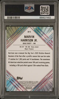2023 Bowman University Chrome Unexpected Delights Early Risers Er5 Marvin Harrison Jr. PSA 10