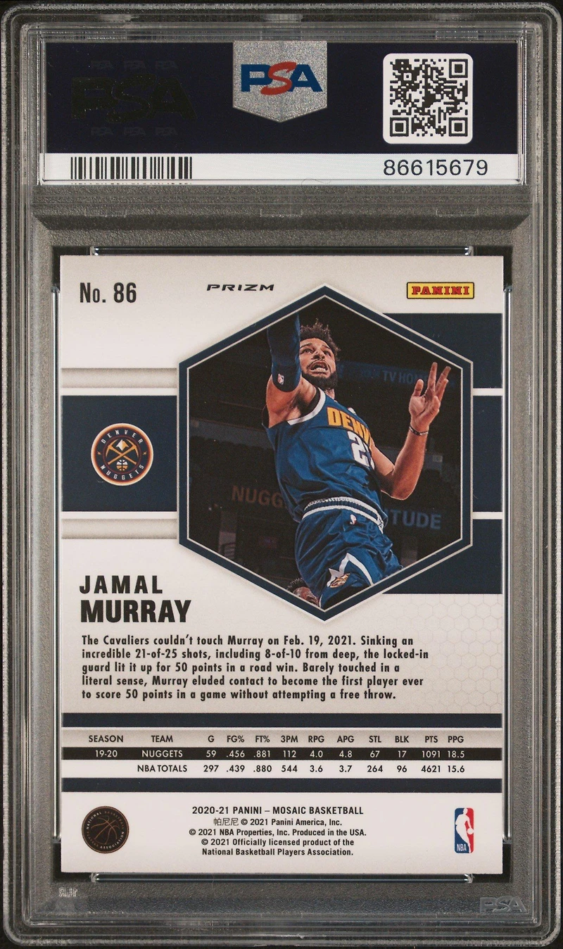 2020 Panini Mosaic 86 Jamal Murray Genesis PSA 10