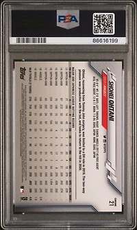 2020 Topps Chrome 21 Shohei Ohtani Prism Refractor PSA 10
