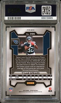 2023 Panini Prizm 396 Tyjae Spears Disco Prizm PSA 10