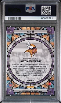 2023 Panini Mosaic Stained Glass Sg15 Justin Jefferson PSA 9