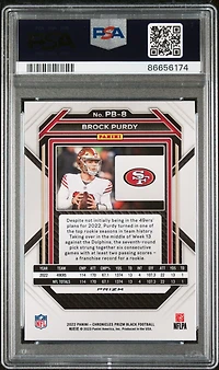 2022 Panini Chronicles Prizm Black Pb8 Brock Purdy Silver PSA