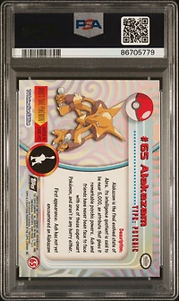 1999 Topps Pokemon Tv 65 Alakazam Foil PSA 8
