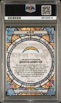 2023 Panini Mosaic Stained Glass Sg29 Quentin Johnston PSA 9