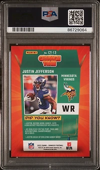 2023 Panini Donruss Crunch Time Ct13 Justin Jefferson PSA