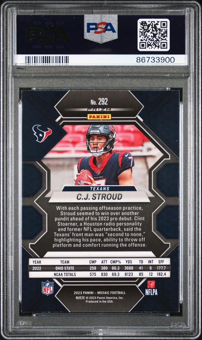 2023 Panini Mosaic 292 Cj Stroud Reactive Blue PSA