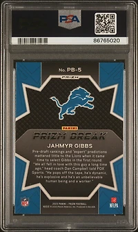 2023 Panini Prizm Prizm Break Pb5 Jahmyr Gibbs Green Prizm PSA 10