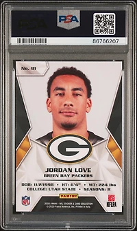2020 Panini Stickers Cards 91 Jordan Love PSA 10