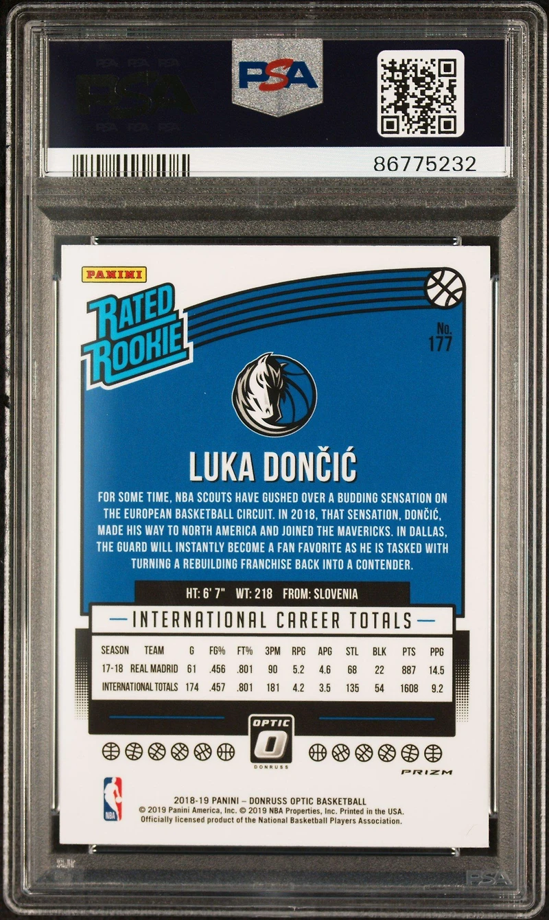 Panini Donruss Optic Luka Doncic Blue Velocity PSA