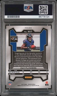 2023 Panini Prizm 307 Zay Flowers Neon Green Pulsar PSA 10