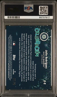 2023 Topps Chrome Update Celebracion C2 Julio Rodriguez Gold PSA 9