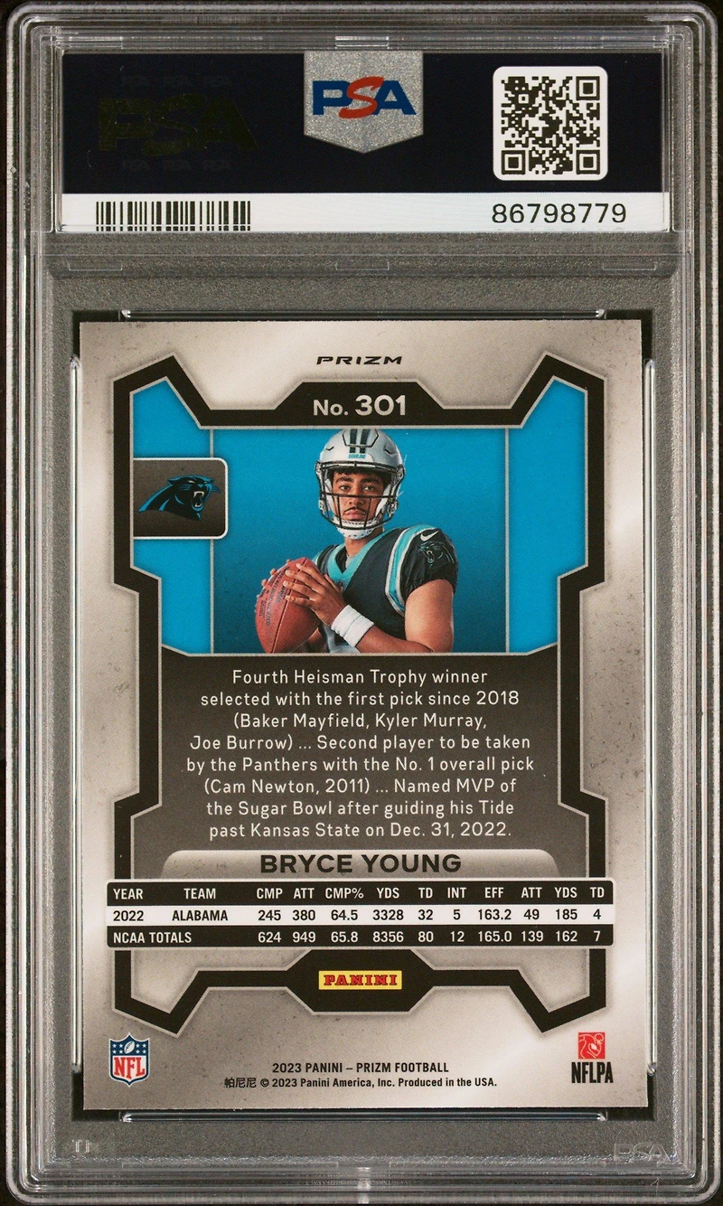 2023 Panini Prizm 301 Bryce Young Variation PSA 10