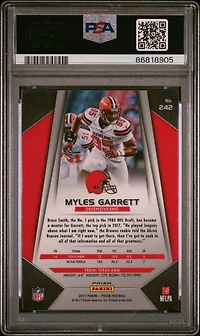 2017 Panini Prizm 242 Myles Garrett Prizm PSA 9
