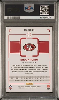 2022 Panini Chronicles Photogenic Ph36 Brock Purdy PSA 10