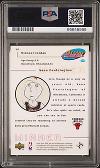 1999 Upper Deck Mvp Draw Your Own Tradition Card W1 Michael Jordan PSA 10
