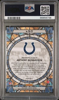 2023 Panini Mosaic Stained Glass Sg23 Anthony Richardson PSA 10