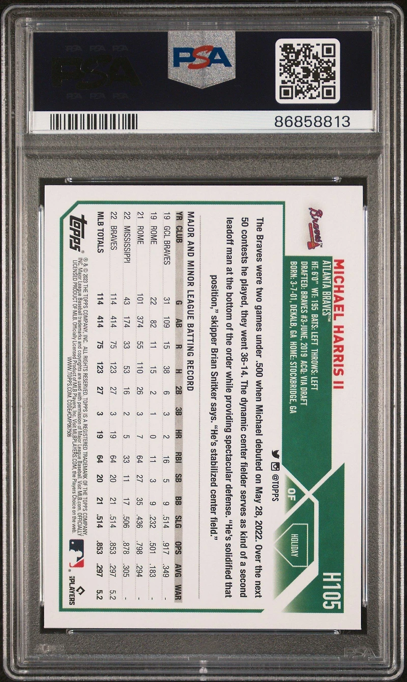 2023 Topps Holiday H105 Michael Harris Ii Metallic PSA 10