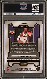 2023 Panini Prizm 63 Lebron James Ice PSA 9