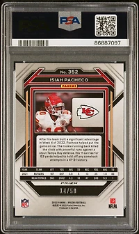 2022 Panini Prizm 352 Isiah Pacheco No Huddle Red PSA 9