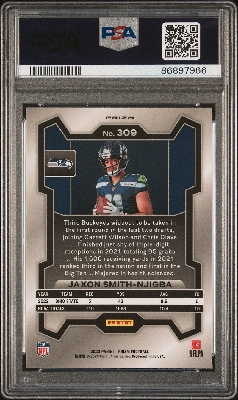 2023 Panini Prizm 309 Jaxon Smith-njigba Variation PSA