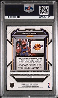2022 Panini Prizm 134 Lebron James PSA 9