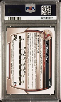 2023 Bowman Draft Bdc48 Chase Davis Chrome-yellow Lunar Crater PSA 10