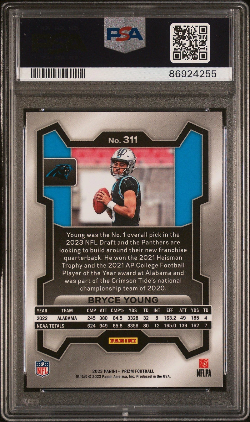 2023 Panini Prizm 311 Bryce Young PSA