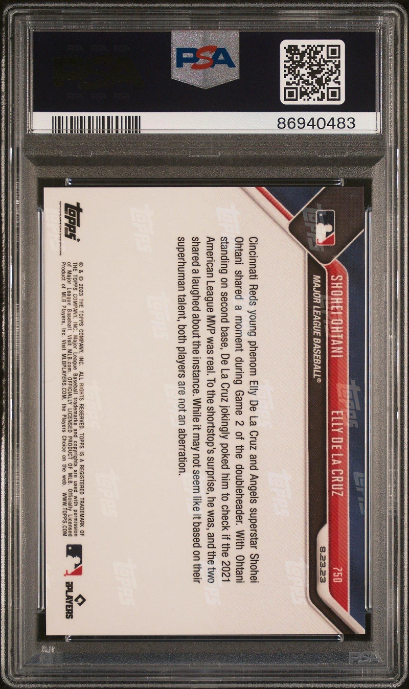2023 Topps Now 750 Shohei Ohtani/elly De La Cruz PSA 10