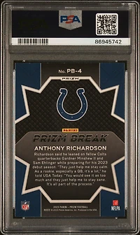 2023 Panini Prizm Prizm Break Pb4 Anthony Richardson Prizm PSA 10