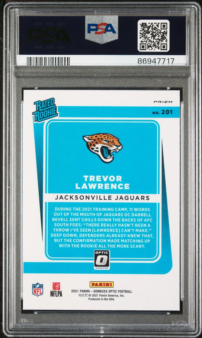 2021 Panini Donruss Optic 201 Trevor Lawrence Bronze PSA 10