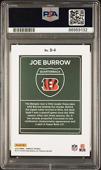 2023 Panini Donruss Downtown! D4 Joe Burrow PSA 9